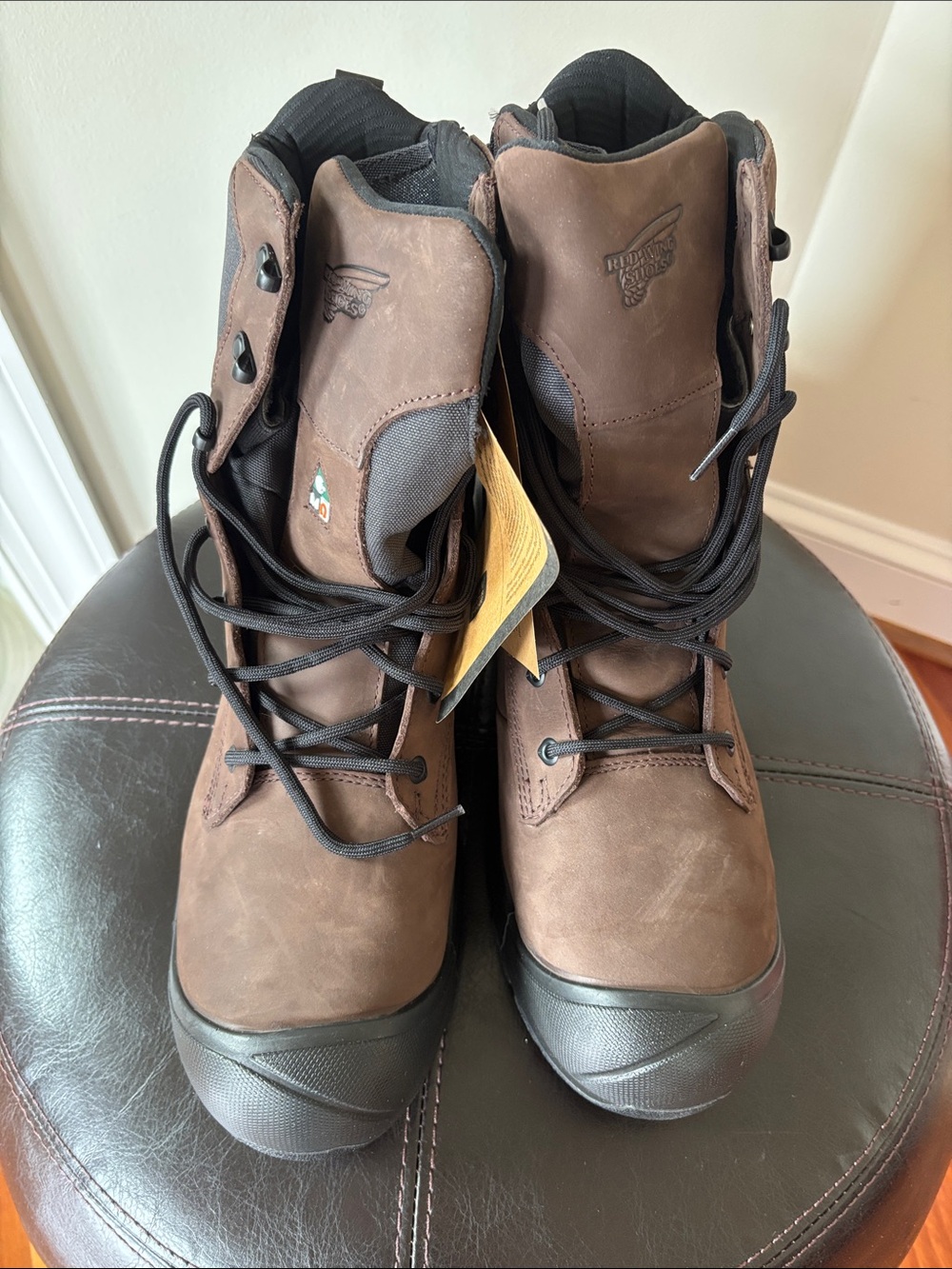 Red Wing 3033 Brown Men's Leather Work Boots - Waterproof Lace-Up 11.5 D